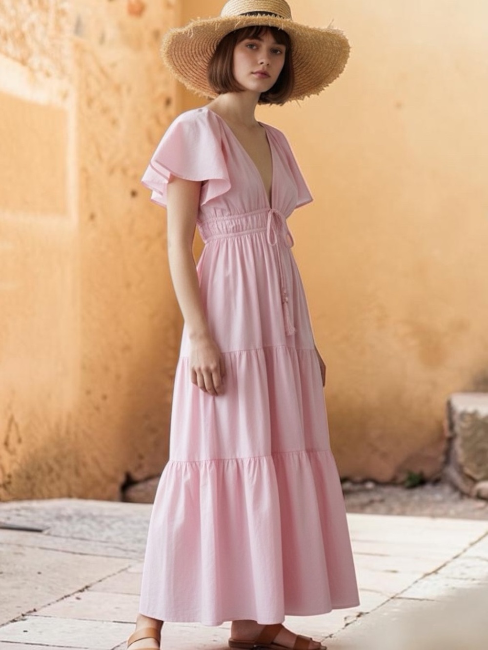 Young Fabulous & Broke Blush Pink Tiered Maxi Dress